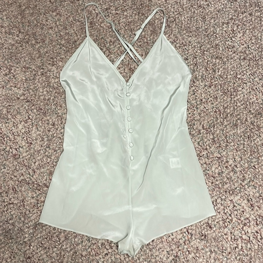 New 100% silk romper